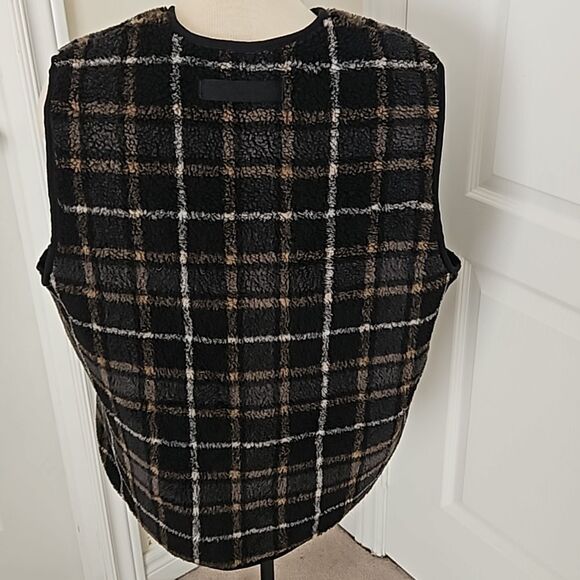 H&M Men's Outerwear Zip-Up Vest Large Black/ Gray - Picture 4 of 16